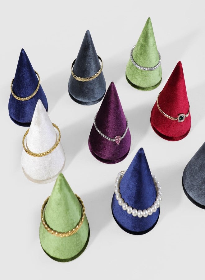 Dansmiy Resilient Velvet Bracelet Display Stand, Cone-Shaped Bangle Storage Holder For Jewelry Store Retail Countertop Organizer Stand (Purple, Resilient Velvet) - Image 5