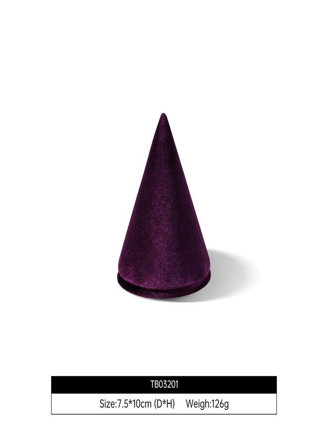 Dansmiy Resilient Velvet Bracelet Display Stand, Cone-Shaped Bangle Storage Holder For Jewelry Store Retail Countertop Organizer Stand (Purple, Resilient Velvet) - Image 2