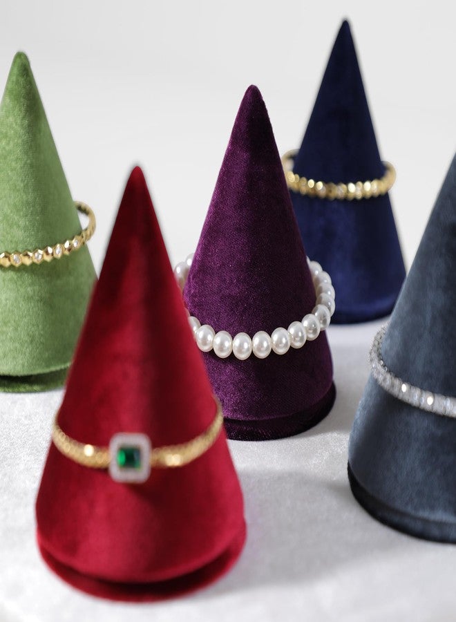 Dansmiy Resilient Velvet Bracelet Display Stand, Cone-Shaped Bangle Storage Holder For Jewelry Store Retail Countertop Organizer Stand (Purple, Resilient Velvet) - Image 4