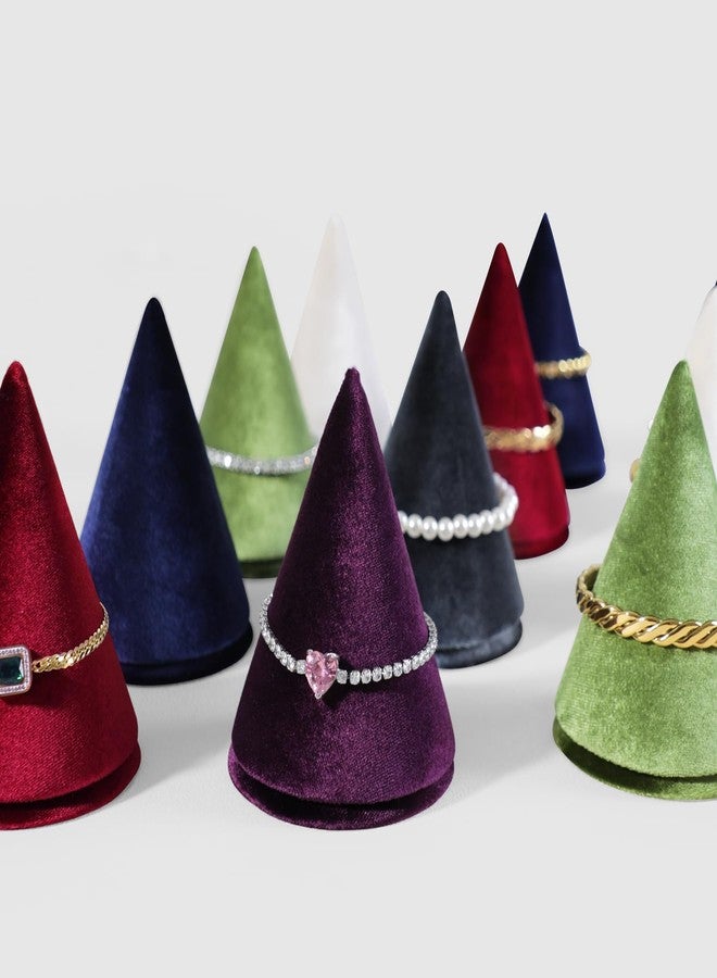 Dansmiy Resilient Velvet Bracelet Display Stand, Cone-Shaped Bangle Storage Holder For Jewelry Store Retail Countertop Organizer Stand (Purple, Resilient Velvet) - Image 3