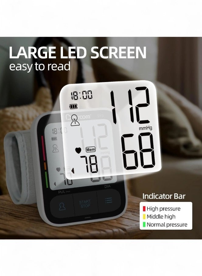 Automatic Digital Portable Wrist Blood Pressure Meter Accurate BP Monitor for Home Use - Image 2