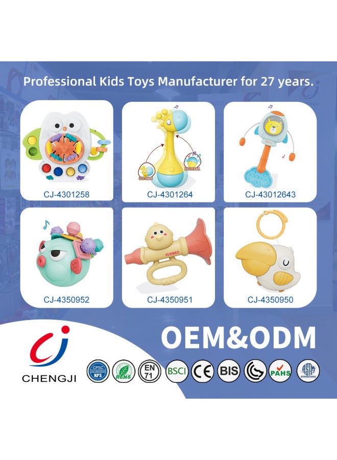 CJ Manhattan Hand-held Ball Silicone Soft Rubber Can Bite Molars 0-3 Years Old Newborn Early Education Educational Toys - Image 4