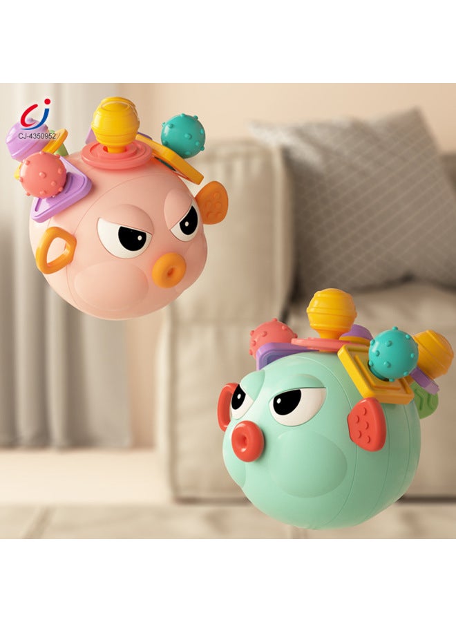 CJ Manhattan Hand-held Ball Silicone Soft Rubber Can Bite Molars 0-3 Years Old Newborn Early Education Educational Toys - Image 1