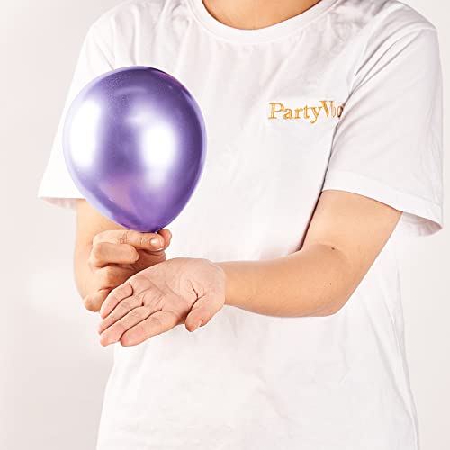 PartyWoo Metallic Purple Balloons 50 pcs 5 Inch Small Mini Chrome Purple Latex Balloons for Mardi Gras Graduation Wedding Baby Shower Anniversary Birthday Party Decorations PurpleG105 - Image 5