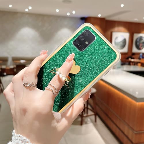 Easyscen for Samsung Galaxy A71 5G Phone Case with Heart Ring Kickstand Slim Soft Silicone Bumper Shockproof Protective Cover - Alpine Green - Image 5