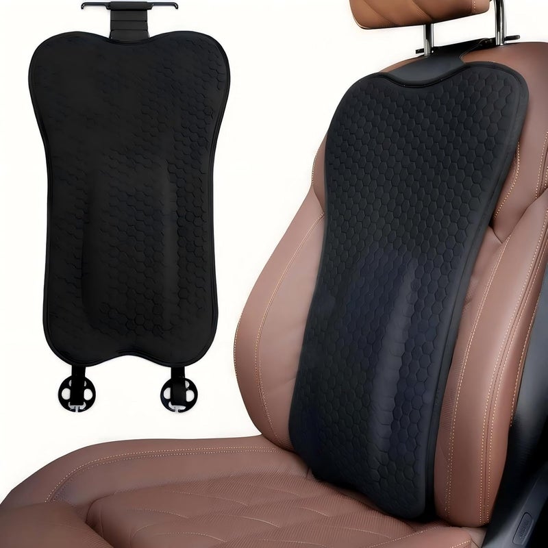 Excefore Gel Lumbar Support Pillow for Back Pain Relief, Ergonomic Memory Foam Back Cushion with Cooling Gel, Adjustable Straps for Office Chair, Car Seat, Gaming Chair and Bed - Image 1