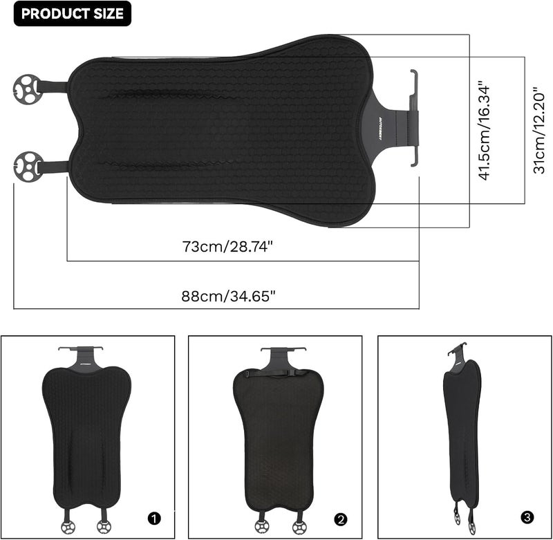 Excefore Gel Lumbar Support Pillow for Back Pain Relief, Ergonomic Memory Foam Back Cushion with Cooling Gel, Adjustable Straps for Office Chair, Car Seat, Gaming Chair and Bed - Image 4