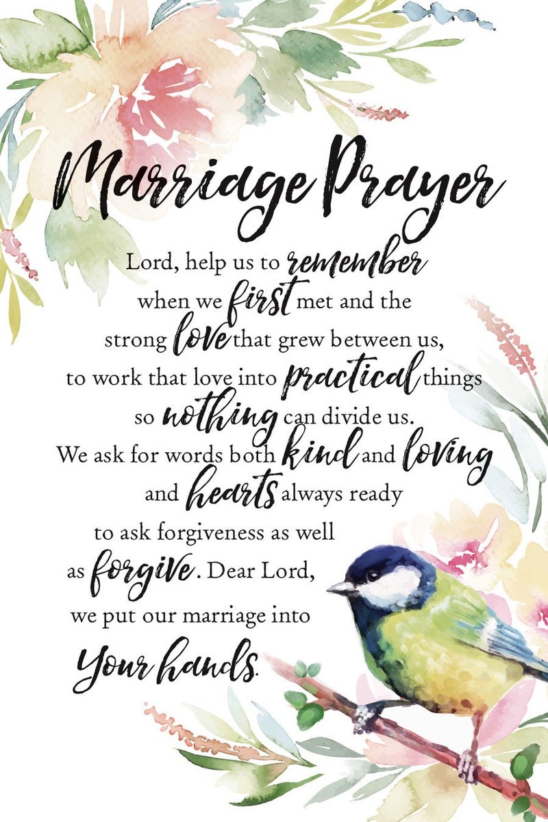 DEXSA Marriage Prayer Wood Plaque with Inspiring Quotes 6"x9" - Elegant Frame Wall & Tabletop Decoration | Easel & Hanging Hook | Christian Family Religious Home Decor Saying | Made in the USA - Image 1
