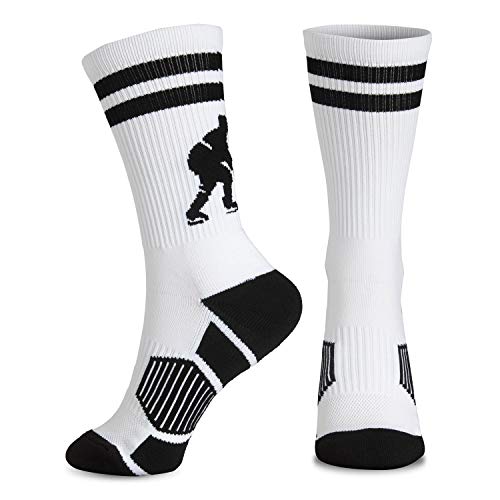 ChalkTalkSPORTS Hockey Performance Crew Socks - Hockey Player - Mid-Calf Socks - White/Black - Adult Size - Image 2