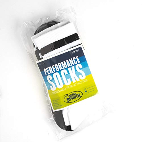 ChalkTalkSPORTS Hockey Performance Crew Socks - Hockey Player - Mid-Calf Socks - White/Black - Adult Size - Image 5