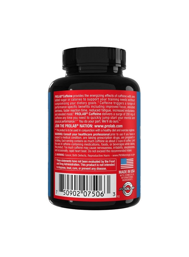 PROLAB ProLab Caffeine Tablets 200mg - 200ct | Energy Support, Helps Enhance Endurance & Mental Focus, Reduce Fatigue, Pre-Workout, Extra Strength  - Image 2