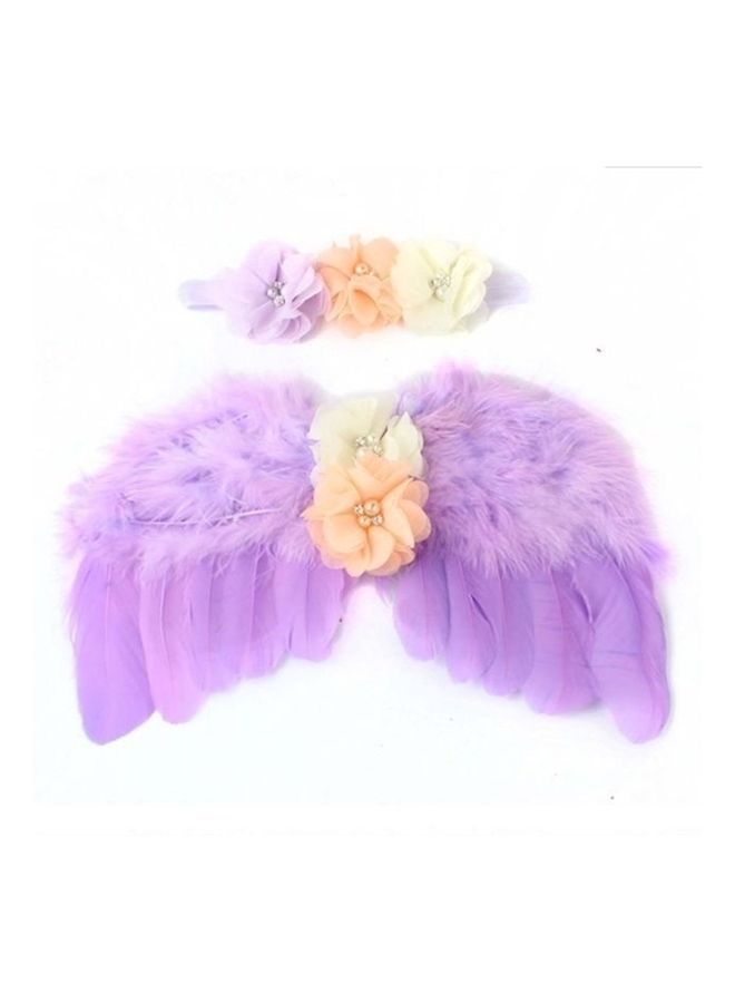 NIBEMINENT Chiffon Flower Headband Purple