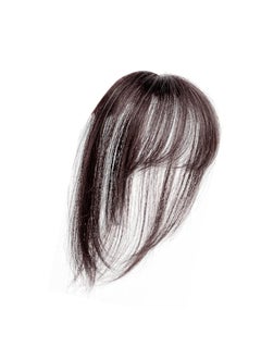 Brrnoo Mini Fringe French Bang Wig Hair Toppers for Thinning Hair Women Straight Clip in Forehead Topper Round 3D Toppers Hair Pieces Synthetic Fiber Hairpiece 