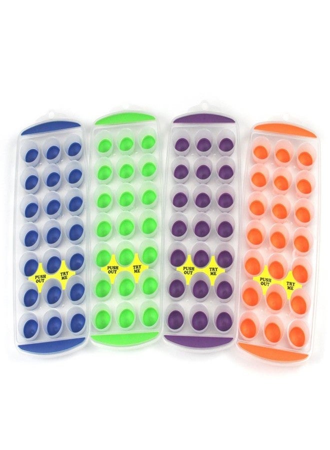 اي تي بي 4 قوالب مكعبات ثلج قابلة للدفع، مكعبات دائرية سهلة الإخراج، قاعدة سيليكون مرنة - Image 4