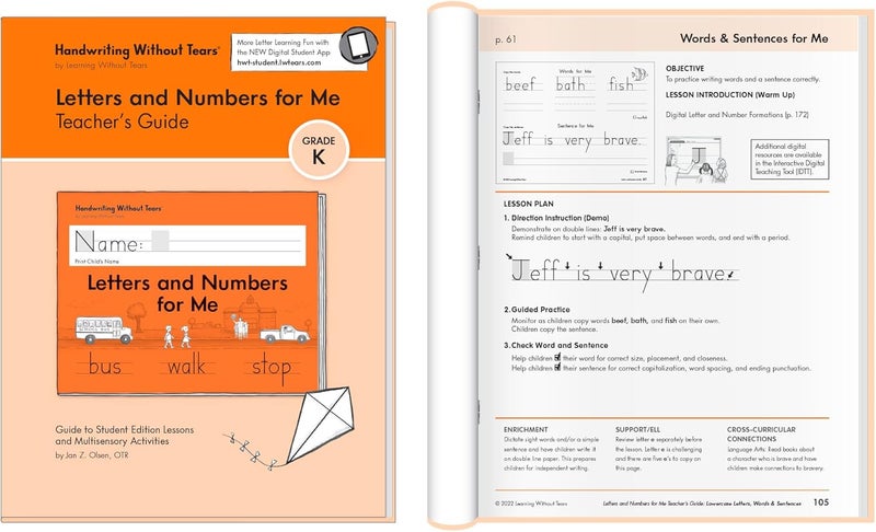 Handwriting Without Tears Kindergarten Printing Bundle, Age 3+, Pre-K+, , Student & Teacher Workbooks, School & Home, Language Arts, Tutoring, Tiny Pencils Included - Image 2