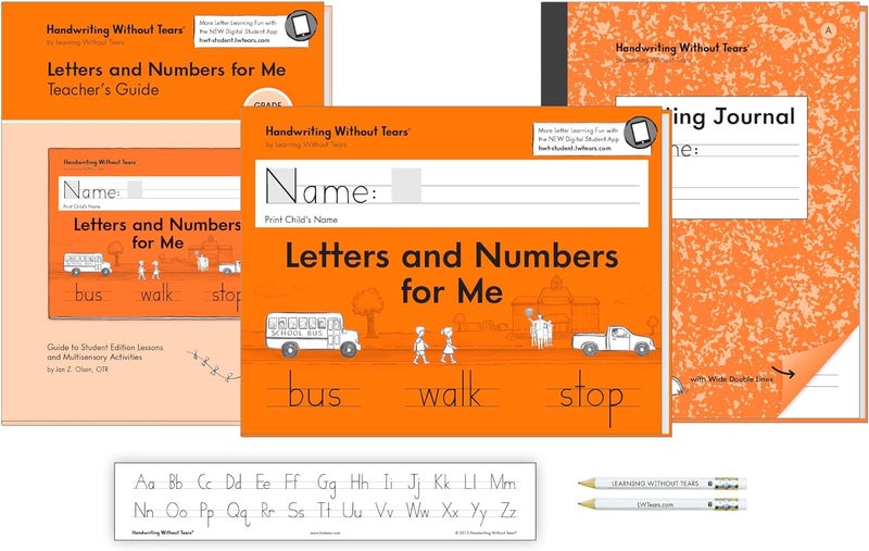 Handwriting Without Tears Kindergarten Printing Bundle, Age 3+, Pre-K+, , Student & Teacher Workbooks, School & Home, Language Arts, Tutoring, Tiny Pencils Included - Image 1