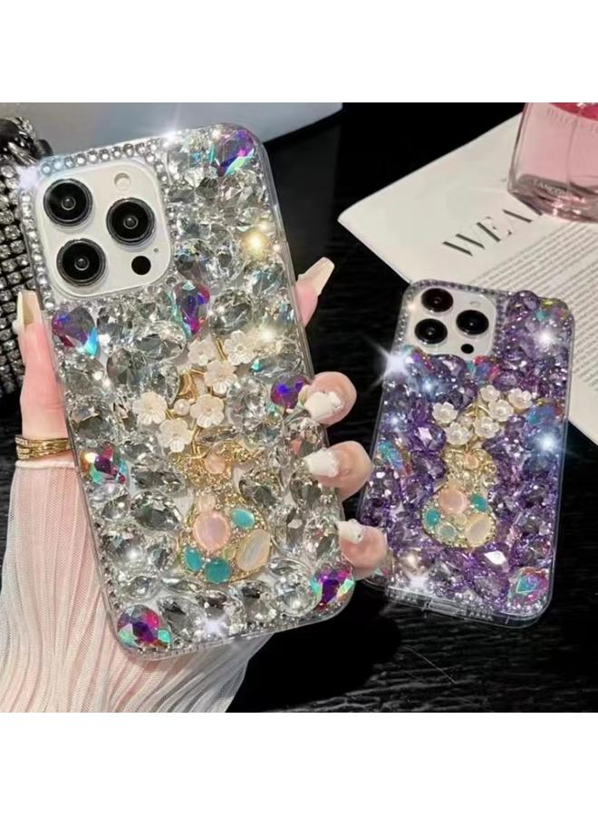 S-TOP Case For iPhone 14 Plum Blossom Handmade Diamond Inlay PC Phone Case - Image 4