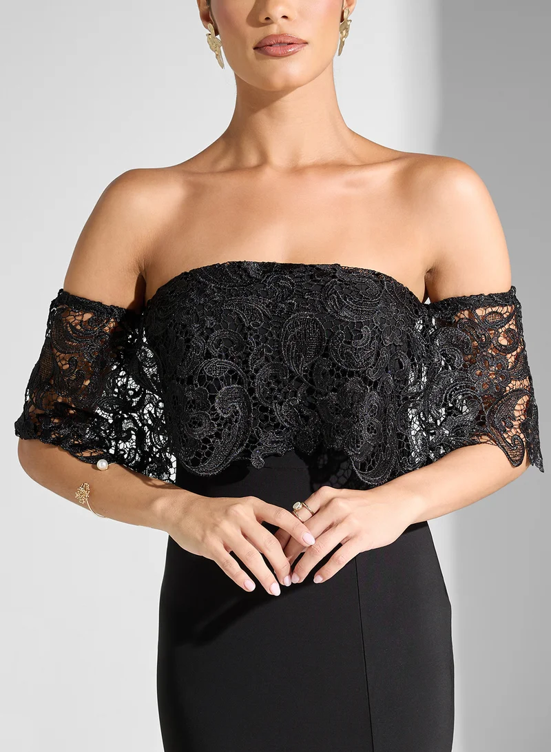 Ella Limited Edition Lace Overlay Gown Dress