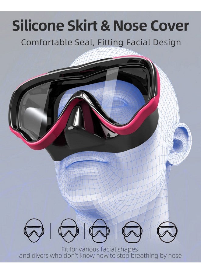 EverSport Swim Goggles Adult With Nose Cover For Women Men No Leak, Clear Wide View Diving Scuba Mask Open Water Pool Swimming Goggles Silicone Shower Goggles Youth Snorkel Junior Nose Goggles - Image 4