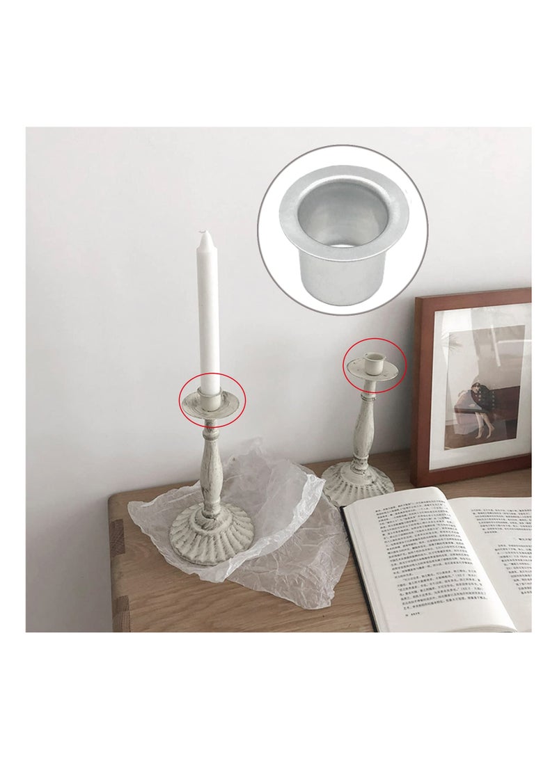 SYOSI Candle Inserts, Pack of 40 Mini Metal Decorative Candle Inserts Creative Metal Table Candles Tea Light Holder for Taper Candles, Table Candles, Tree Candles, Pyramid Candles, Doll Candles - Image 2