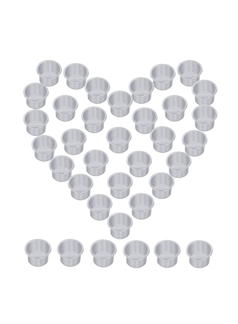 SYOSI Candle Inserts, Pack of 40 Mini Metal Decorative Candle Inserts Creative Metal Table Candles Tea Light Holder for Taper Candles, Table Candles, Tree Candles, Pyramid Candles, Doll Candles - Image 1