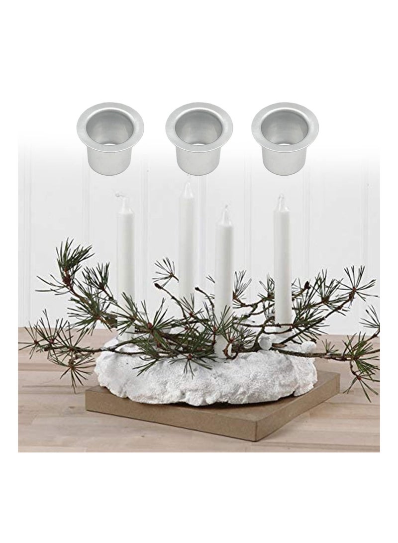 SYOSI Candle Inserts, Pack of 40 Mini Metal Decorative Candle Inserts Creative Metal Table Candles Tea Light Holder for Taper Candles, Table Candles, Tree Candles, Pyramid Candles, Doll Candles - Image 5