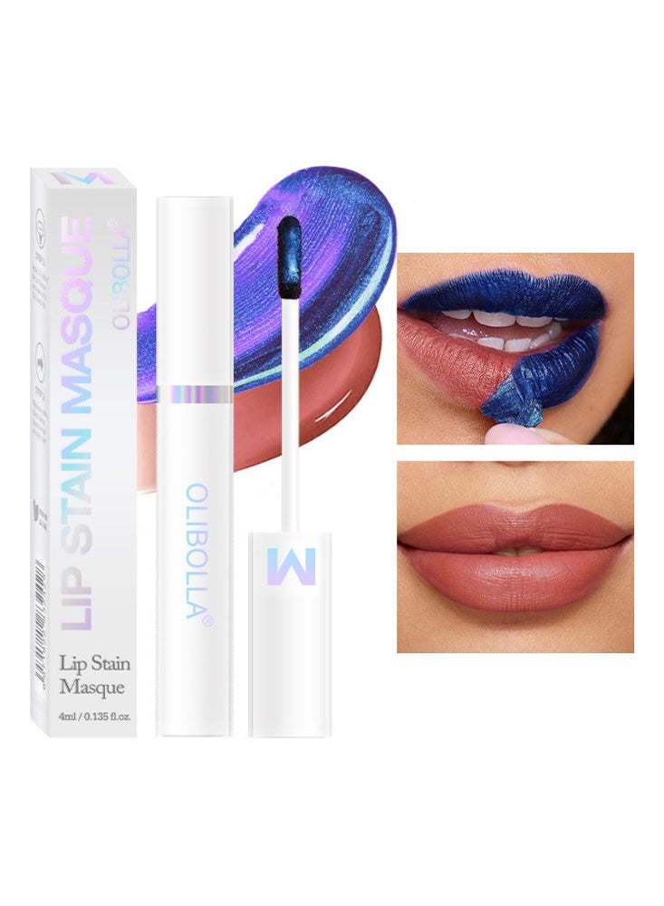 OLIBOLLA Lip Stain Masque Lip Stain Peel Off, All Day Lip Liner Tint- Long Lasting Waterproof Transfer-Proof, Matte Lip Stains Makeup 04# Lovely - Image 2