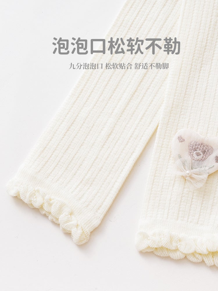 Summer Children'S Leggings Girls' Pants Thin Outer Wear Solid Color Mesh Baby'S Anti-Mosquito Socks Breathable Children'S Ankle-Length Pants - Image 4