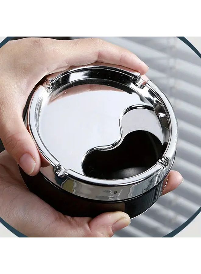 Blue Round Modern Portable Decorative Ashtray for Indoor Outdoor Tabletop Decor - Image 3