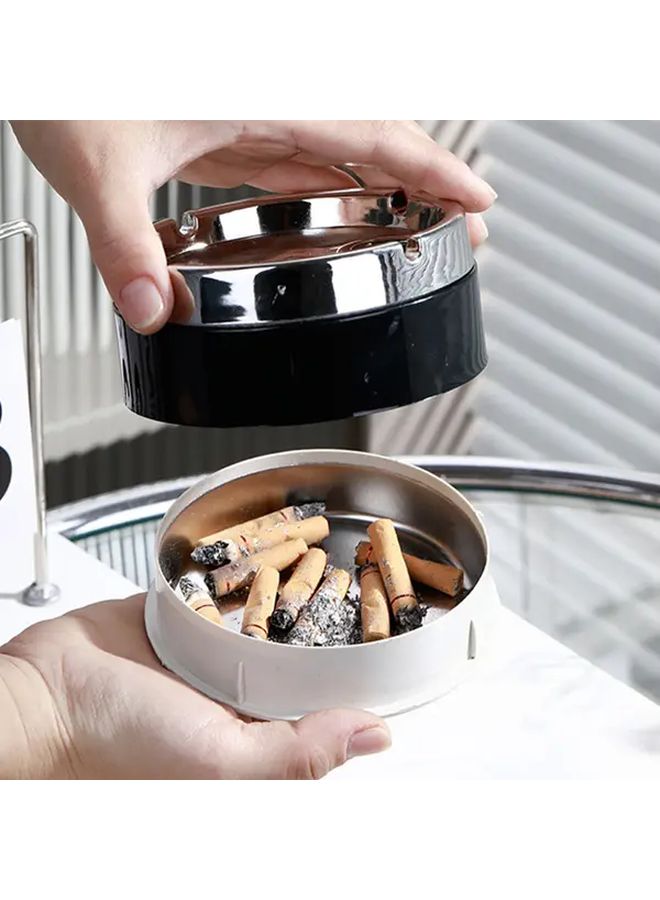 Blue Round Modern Portable Decorative Ashtray for Indoor Outdoor Tabletop Decor - Image 4