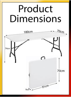 Multipurpose Rectangle 180cm Centre Folding Camping Table Lightweight Foldable Aluminium Portable Trestle Indoor Outdoor Picnic Barbecue Party Kitchen Home Dining Camping Garden BBQ Tables - pzsku/Z8684D83AAB9763BB02E8Z/45/_/1689580745/3f019678-fae9-44a5-9fce-3ae10f6d0110