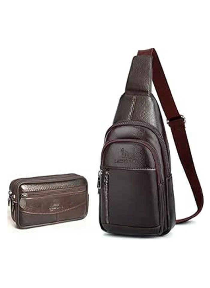Generic Crossbody Bag Men Sling Bag Chest Shoulder Bag Vintage  - Image 1