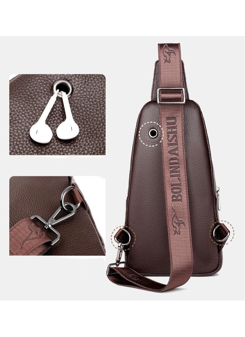 Generic Crossbody Bag Men Sling Bag Chest Shoulder Bag Vintage  - Image 3