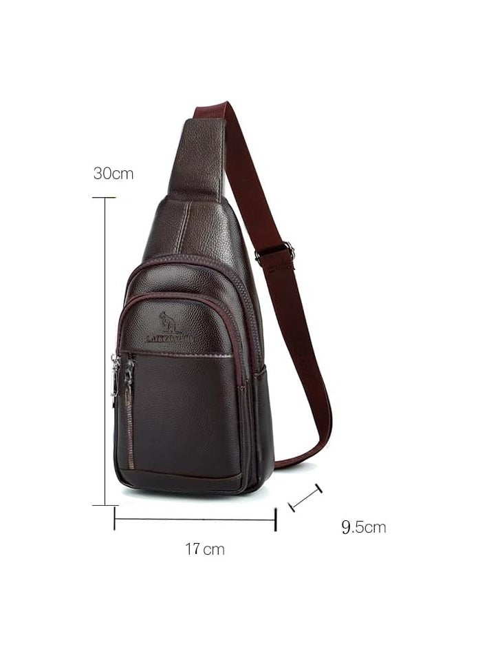 Generic Crossbody Bag Men Sling Bag Chest Shoulder Bag Vintage  - Image 4