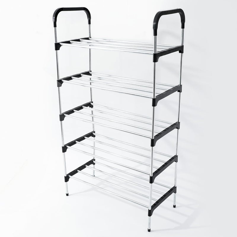 Kuber Industries Kuber Industries 5 Layer Shoe Rack Footwear Holder Shoe Storage Organizer Cabinet MultiLayer Adjustable shoe rack stand Shoe Stand With Easy Assembly Stackable Sturdy Shoe Tower Dark Black  - Image 3