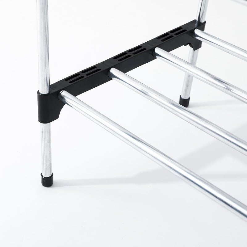 Kuber Industries Kuber Industries 5 Layer Shoe Rack Footwear Holder Shoe Storage Organizer Cabinet MultiLayer Adjustable shoe rack stand Shoe Stand With Easy Assembly Stackable Sturdy Shoe Tower Dark Black  - Image 4