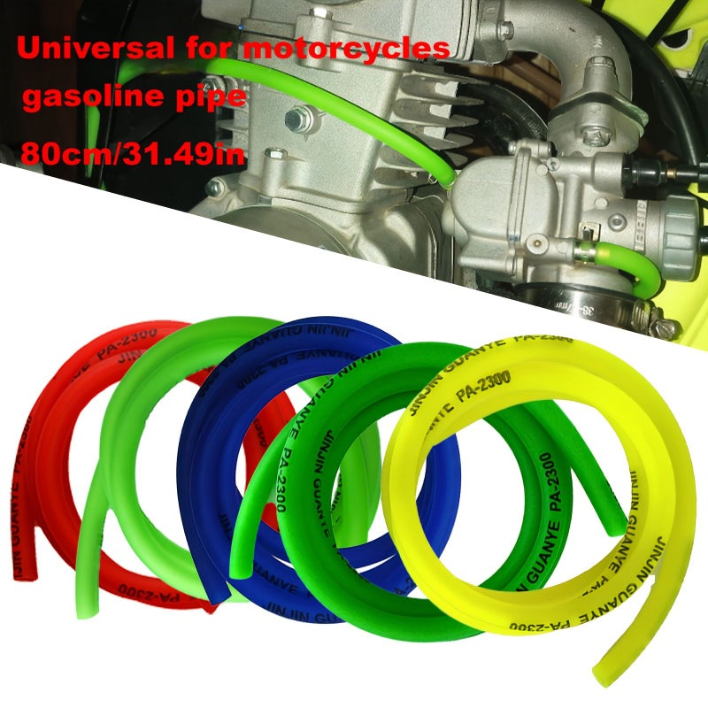 Yellow 80cm Rubber Motorcycle Fuel Filter Hose For Coffee Racers Motocross - Image 1