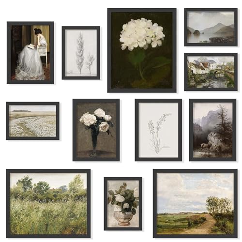 97 Decor Vintage FRAMED Wall Art Framed Vintage Wall Art Prints Landscape Prints For Wall Decor Botanical Paintings For Home Bedroom BLACK FRAME - Image 1