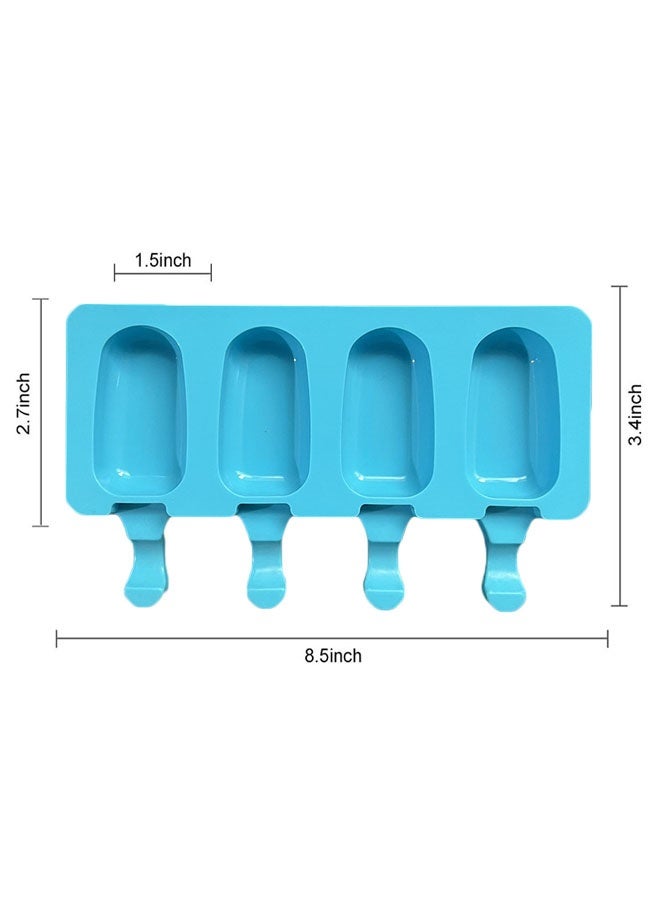 هومستر قوالب الآيس كريم مجموعة من 2 ، السيليكون ، 4 تجويفات قوالب الآيس كريم ، مع 50 عصا خشبية - Image 4