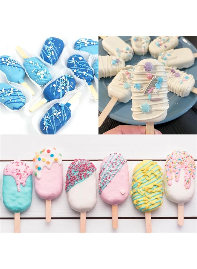 هومستر قوالب الآيس كريم مجموعة من 2 ، السيليكون ، 4 تجويفات قوالب الآيس كريم ، مع 50 عصا خشبية - Image 2