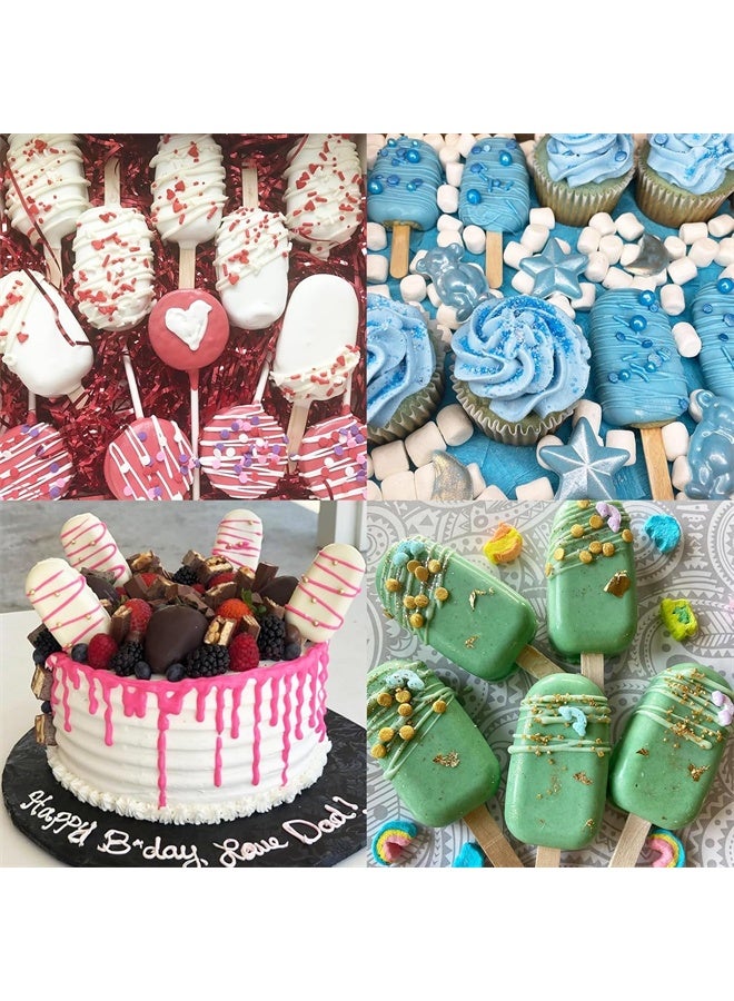 هومستر قوالب الآيس كريم مجموعة من 2 ، السيليكون ، 4 تجويفات قوالب الآيس كريم ، مع 50 عصا خشبية - Image 5