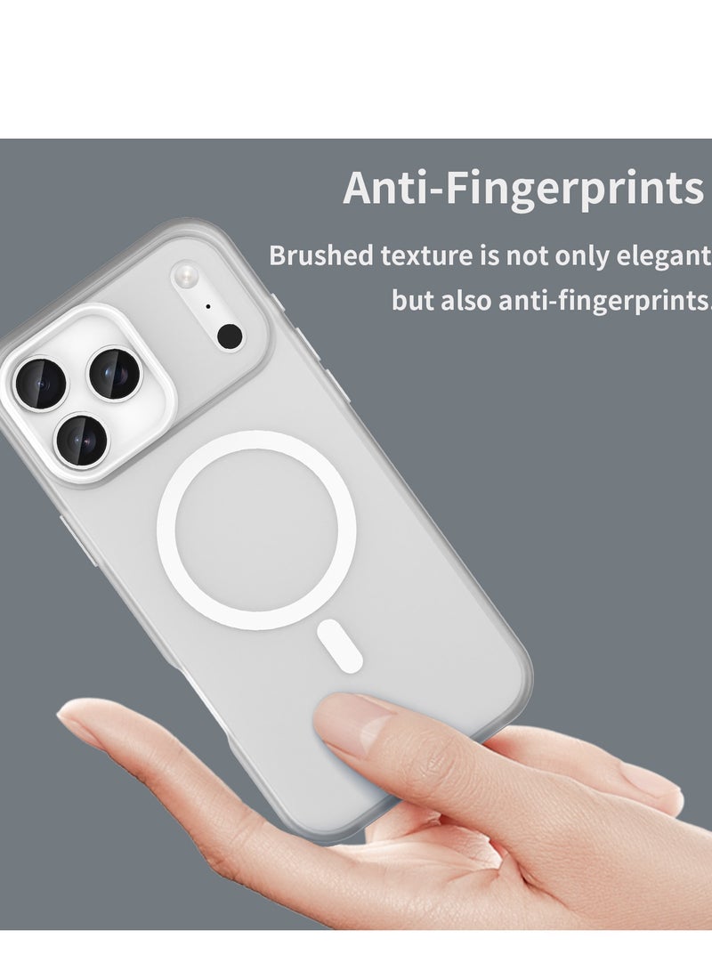 Abania iPhone 17 Pro Case Compatible with MagSafe, Translucent Brushed Texture [Frost White], Non-Slip Matte Back, Anti-Yellowing & Anti-Fingerprint - White - Image 4