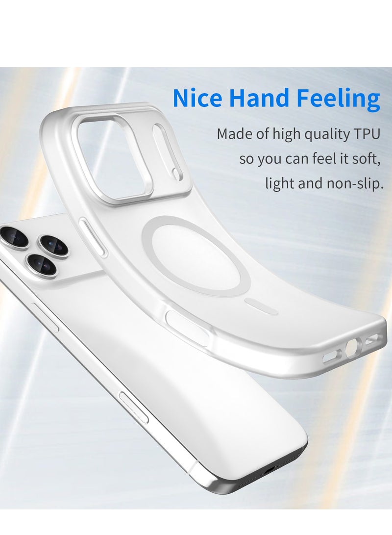 Abania iPhone 17 Pro Case Compatible with MagSafe, Translucent Brushed Texture [Frost White], Non-Slip Matte Back, Anti-Yellowing & Anti-Fingerprint - White - Image 3