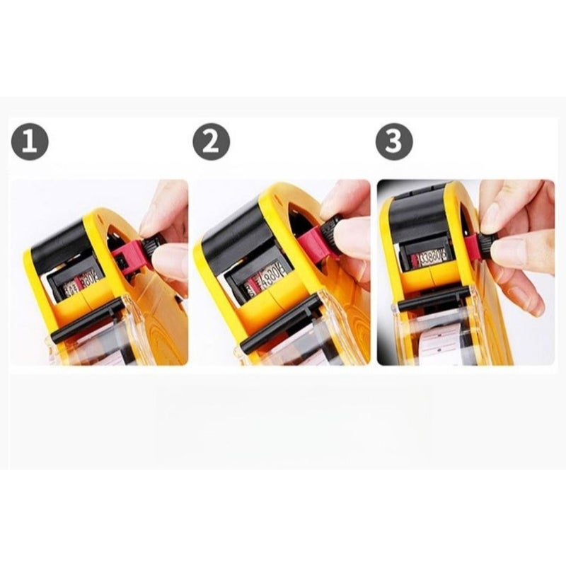 Red Single Row 8 Digit Label Printer With Cover Manual Price Tagger Machine - Image 3