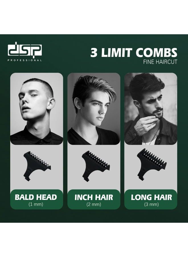 ® Mini Hair Trimmer for Men Electric Balding Clippers Zero Gapped Mustache Trimmer with 1-3mm Limit Combs, USB Type-C (Green)