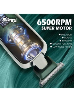 DSP ® Mini Hair Trimmer for Men Electric Balding Clippers Zero Gapped Mustache Trimmer with 1-3mm Limit Combs, USB Type-C (Green)  - Image 5