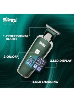 DSP ® Mini Hair Trimmer for Men Electric Balding Clippers Zero Gapped Mustache Trimmer with 1-3mm Limit Combs, USB Type-C (Green)  - Image 4