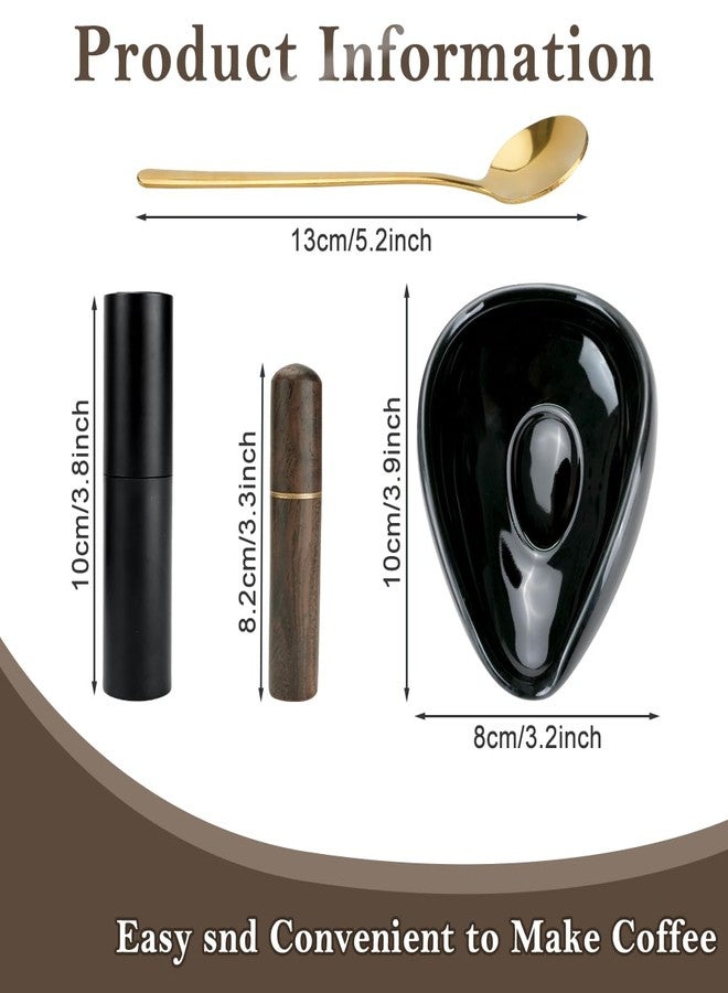 IBEQUEM 4Pcs Coffee Bean Dosing Cup and Spray Bottle Kit For Espresso, Espresso Coffee Stirrer and Spoon Set, Ceramic Dosing Vessel Tray/Single Dose Measuring Tray Coffee Bar Accessories for Coffee Lover - Image 2