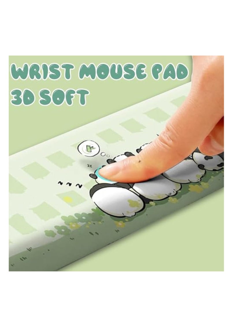 KASTWAVE 2PCS Keyboard Panda Wrist Rest, Mouse Pad Wrist Support, High Density Memory Foam Keyboard Palm Rest, Ergonomic Keyboard Pad Wrist Support for Pain Relief, Palm Rest Keyboard Rest, for Computer Laptop - Image 3