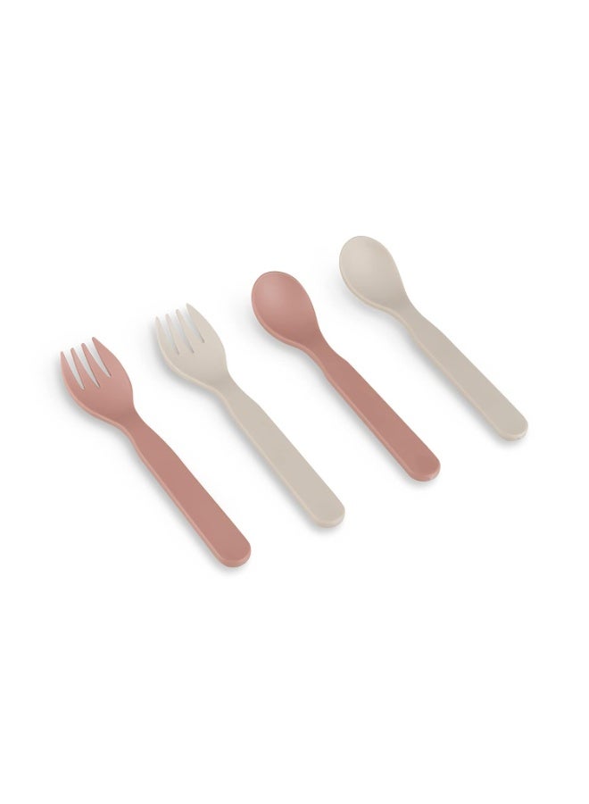 Citron - Bio-Based Cutlery With Case - Pink/Ivory - 5 Pc Set - Image 2
